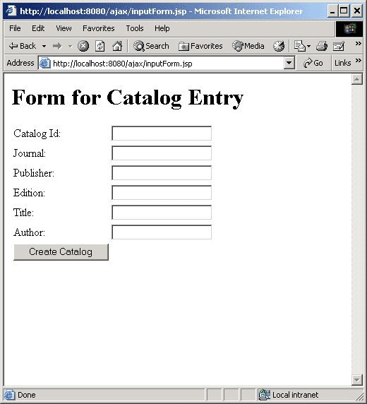 Displays figure 1. Catalogue Entry Input Form