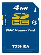toshiba 4gb sdhc card