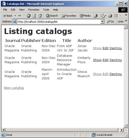Displays figure 7. Modified list view.