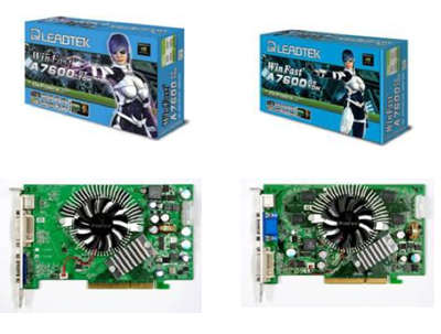 leadtek ago nvidia geforce 7600-based boards