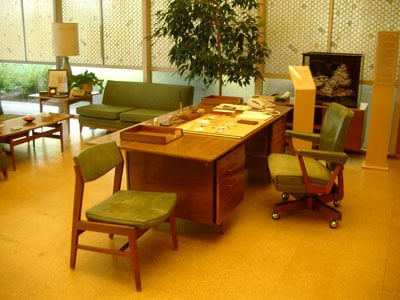 Hewlett's desk with money on top