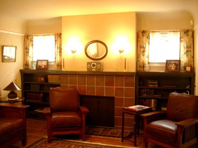 A replica of Packard's living room at the Addison house