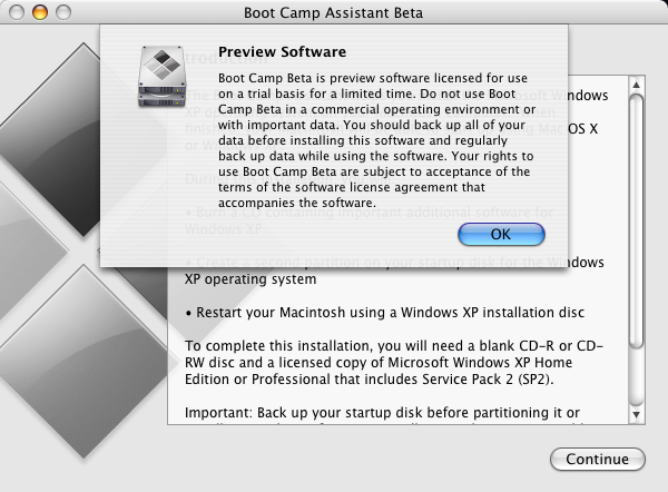 windows on mac - bootcamp installation