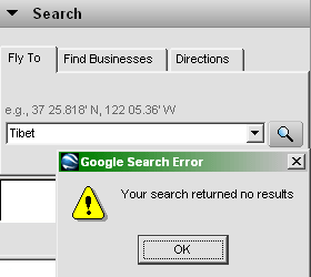 Google mislays Tibet