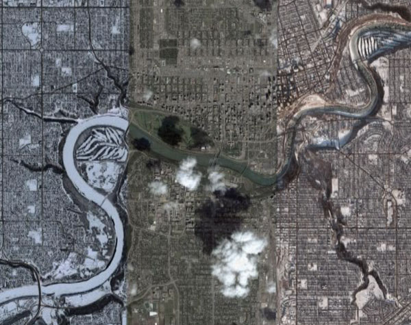 Summer and winter on Google Earth