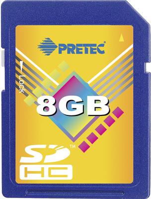 pretec 8gb sdhc/sd 2.0 card