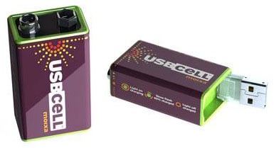 usbcell 9v usb-rechargeable battery