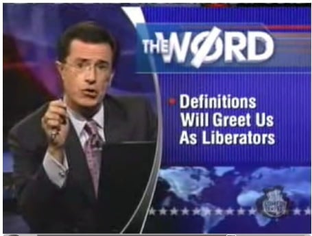 Stephen Colbert takes on the "democratization of knowledge"