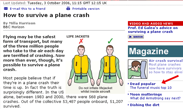 How to survibe an air crash