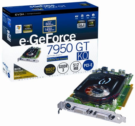 evga e-geforce 7950gt ko superclocked graphics card