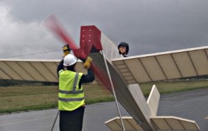 Mark Clews prepares for non-take-off. Photo: University of Westminster