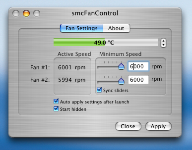 fans running faster than smcfancontrol settings
