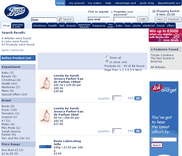 Birth control, according to Boots