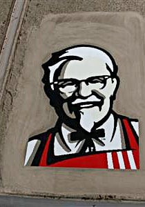 Giant Colonel Sanders in Nevada desert