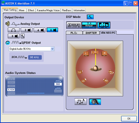 auzentech x-meridian sound card software