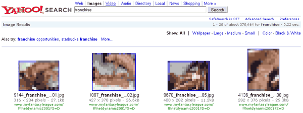 Yahoo! image search results for 'franchise'