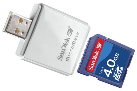 sandisk 4gb sdhc plus free card reader