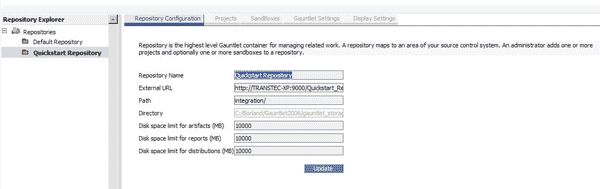 Fig 1 shows the Repository being used to manage your Gauntlet environment.