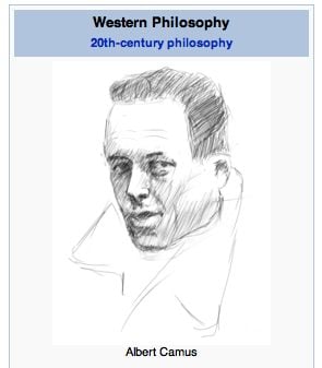 Albert Camus, hand-drawn for your Wikipedia pleasure