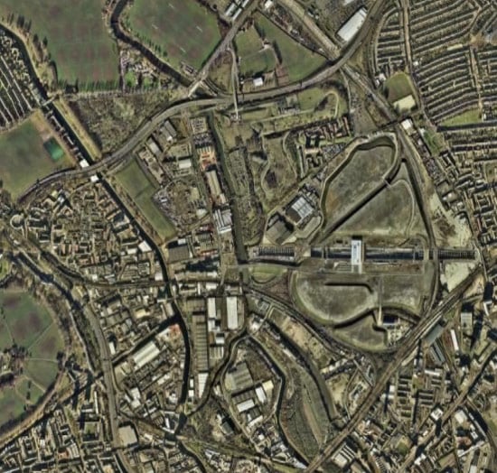 The London Olympics site, as seen on Google Earth