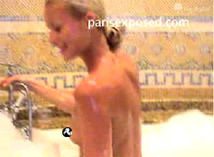 Paris Hilton enjoys a bubble bath