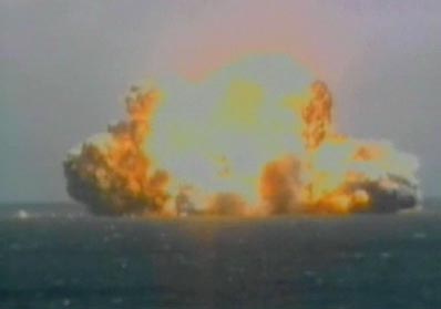 The launch explosion, captured in a Sea Launch video