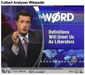 Colbert on Wikipedia last year