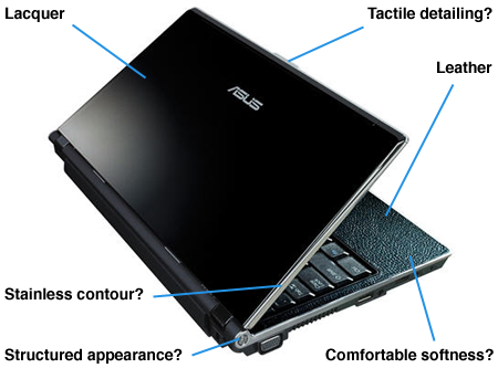 asus u1f luxury leather and lacquer laptop - key features