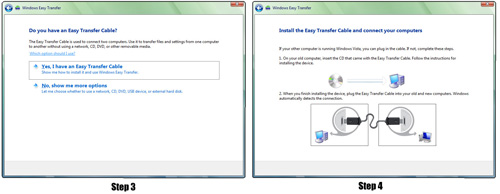 Windows Vista steps three and four
