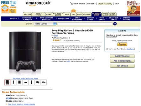 amazon.co.uk ps3 page at 13:30 gmt