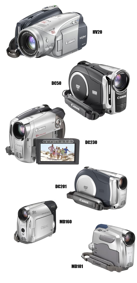 Canon's new Spring 2007 camcorders