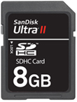 SanDisk 8GB Ultra II SDHC card