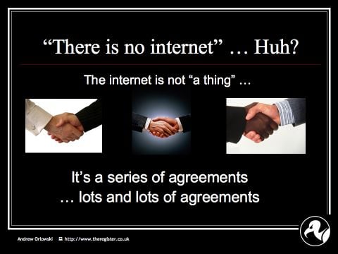 Andrew on Net Neutrality: Slide10 : The internet is thousands of agreements