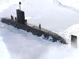 HMS Tireless on surface following the accident. Photo: MoD