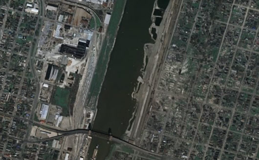 New Orleans as it now appears on Google Earth