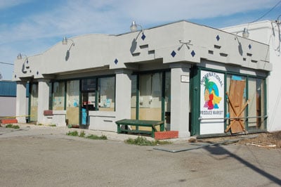 Shot of the defunct fruit stand