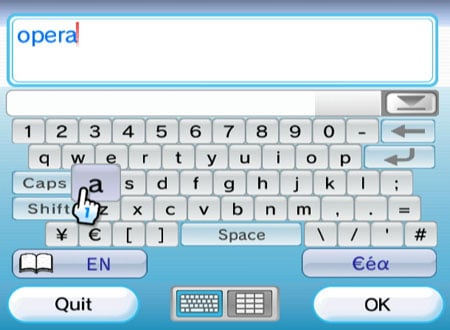 Nintendo Wii Internet Channel - keyboard