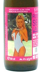 Rubbel Sexy Lager label featuring young lady in swimsuit
