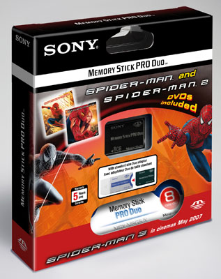 Sony Spider-man Memory Stick box