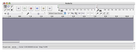 Audacity software Mac OSX interface