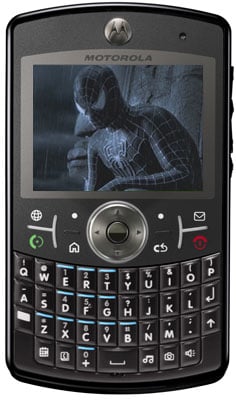 Motorola Q - Spider-man 3 image courtesy Sony Pictures