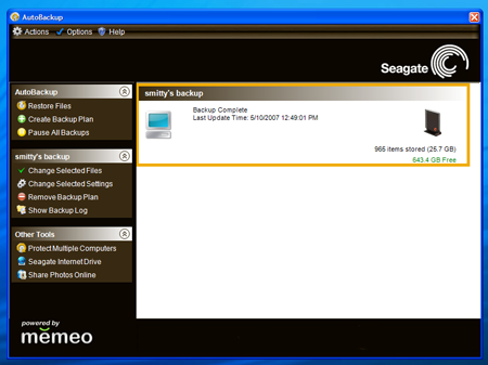 Seagate AutoBackup utility