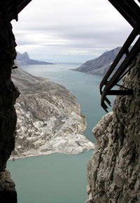 View from the entrance of the Black Angel mine. . Photo copyright Black Angel Mining Ltd