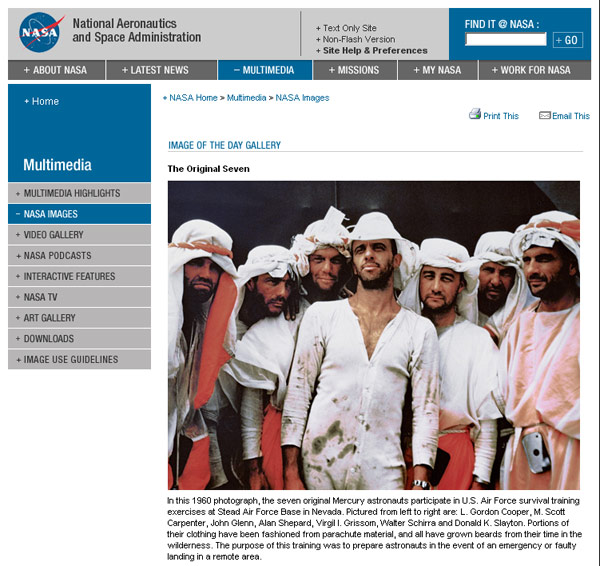 NASA's Image of the Day shows seven rather scruffy astronauts dressed as Arabs