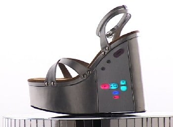 Shot of the sex's workers shoe with lots of buttons