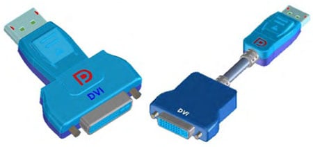 DisplayPort-to-DVI 'active protocol adaptors'