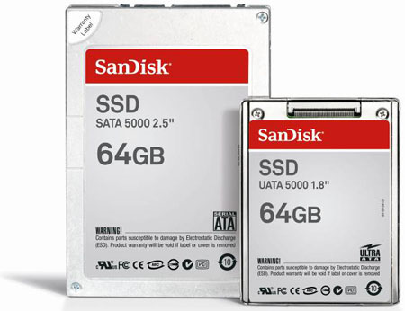 SanDisk's 64GB 1.8in and 2.5in SSDs
