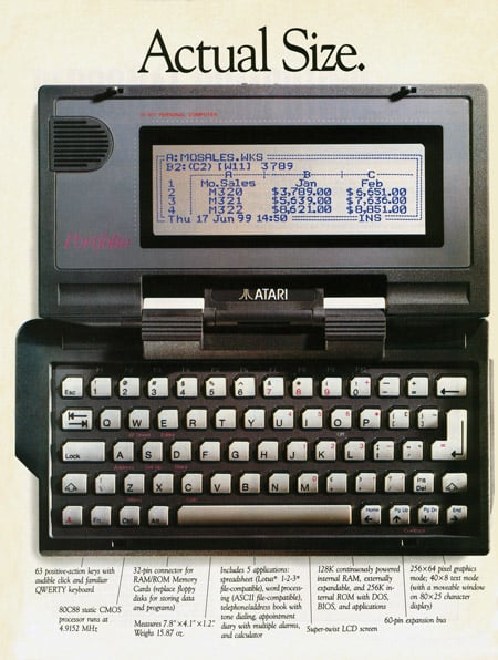 Atari Portfolio Ad - scan courtesy Attached