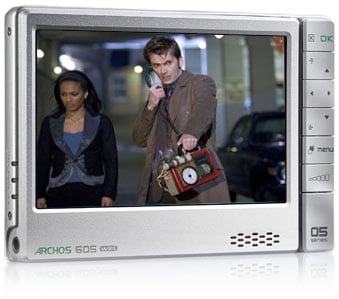 Archos 605 WiFi portable media player - doctor who image courtesy BBC TV