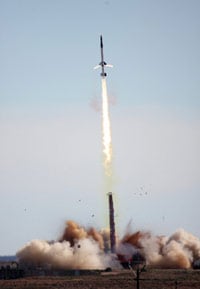 The HyCAUSE lifts off atop a TALOS rocket. Photo: DSTO